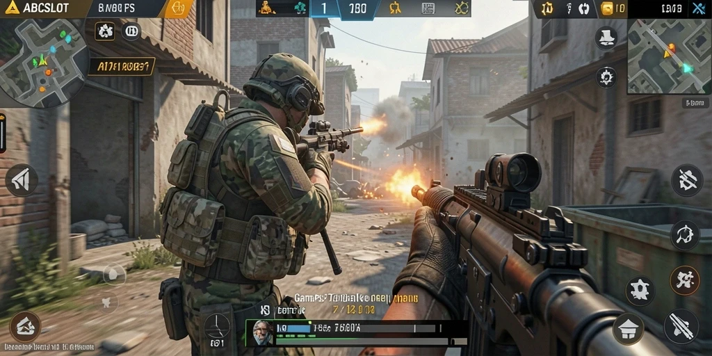 Gameplay seru ABCSLOT dengan aksi tembak-menembak intens.