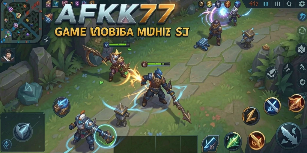 Screenshot gameplay AFK77 menampilkan aksi pertempuran yang seru dan mendebarkan.
