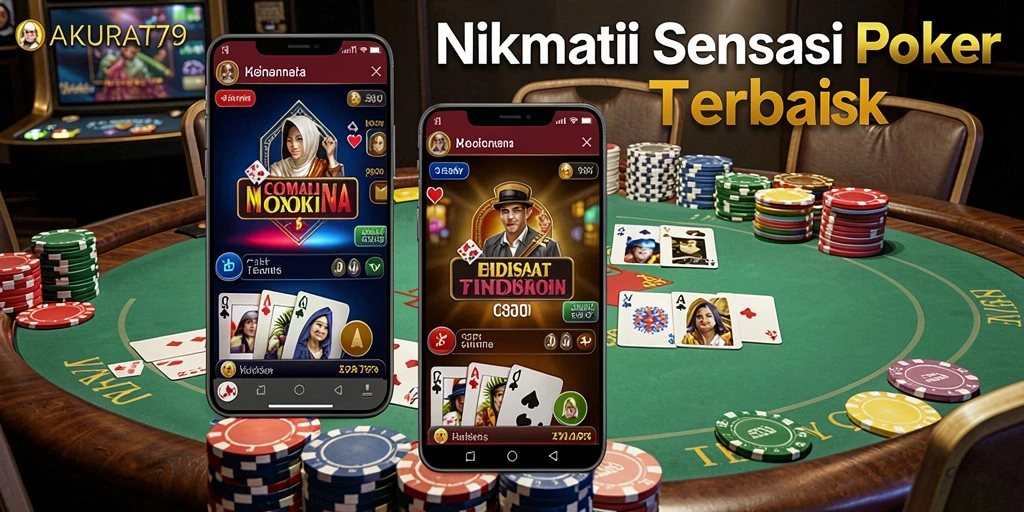Tampilan gameplay seru di AKURAT79 dengan suasana permainan Poker.