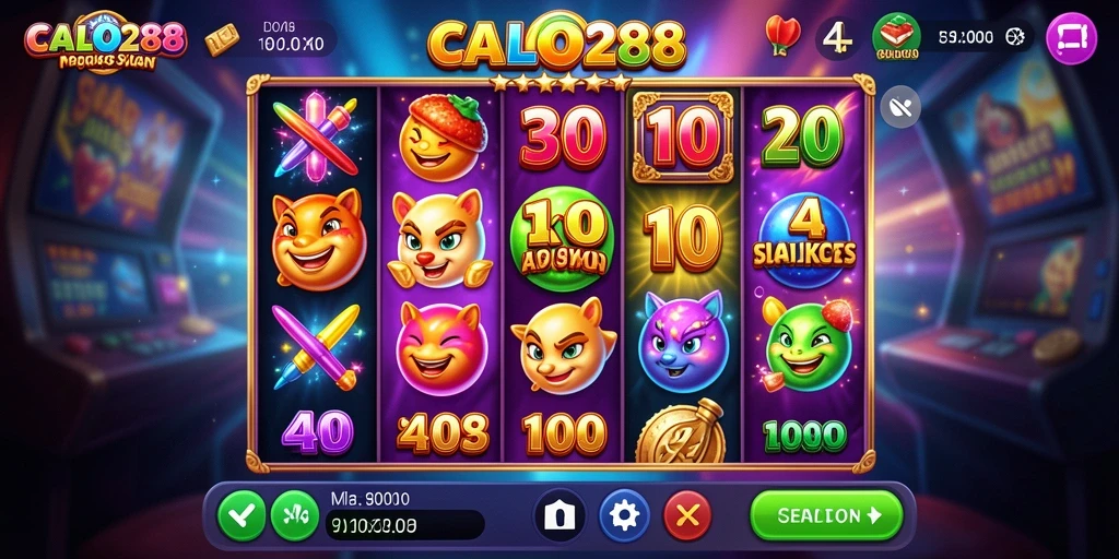 Screenshot gameplay CALO288 menampilkan momen seru saat memutar gulungan Slot.