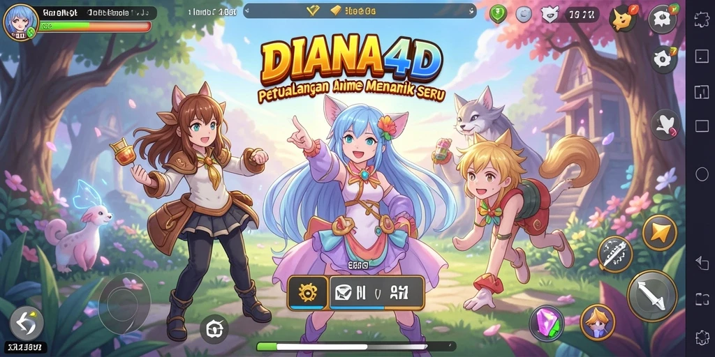 Tampilan menarik dari gameplay Anime DIANA4D yang penuh warna.