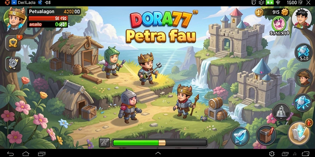 Tangkapan layar DORA77 menampilkan gameplay seru dengan karakter aktif.
