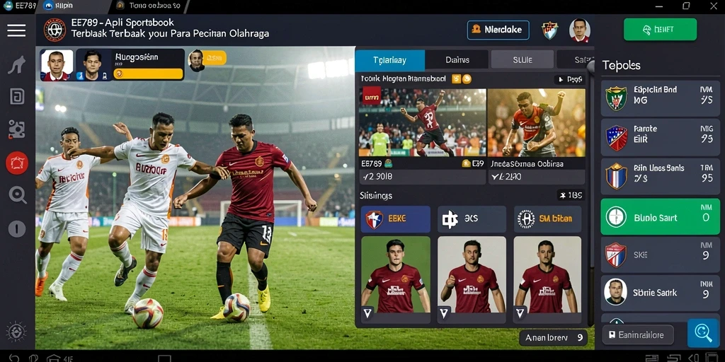 Screenshot EE789 menunjukkan aksi taruhan langsung di berbagai olahraga.
