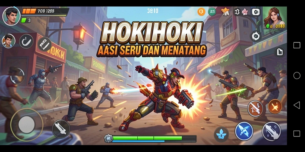 Tampilan seru gameplay HOKIHOKI dengan aksi yang mendebarkan.