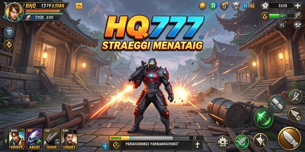 Screenshot menampilkan gameplay strategis yang mendebarkan dari HQ777.