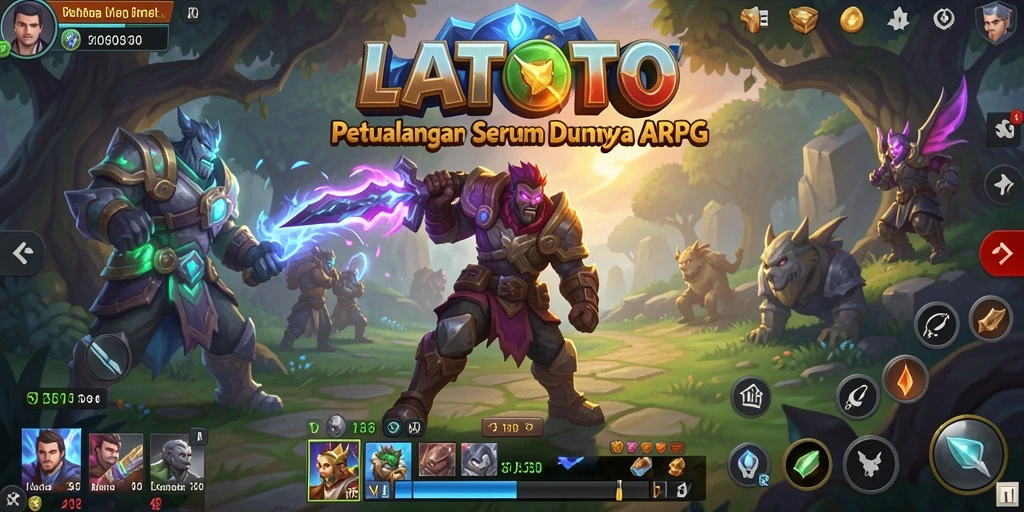Tampilan gameplay LATOTO dengan pertempuran seru dan karakter yang menarik.