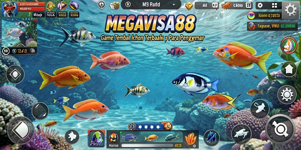 Tampilan gameplay MEGAVISA88 yang seru dengan aksi menembak ikan.