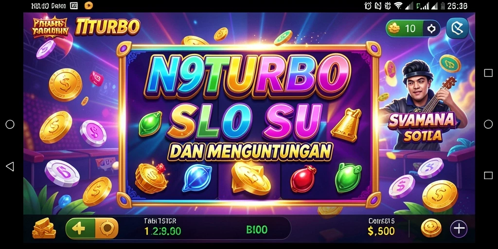 Tampilan gameplay N9TURBO yang mengasyikkan dan penuh warna.