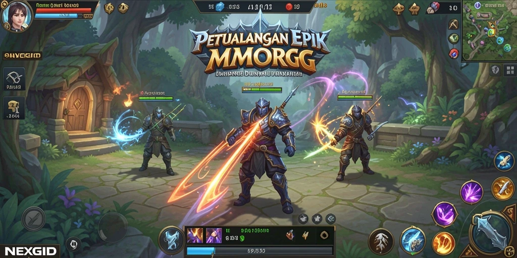 Screenshot gameplay NEXGID menampilkan aksi pertarungan yang mendebarkan.