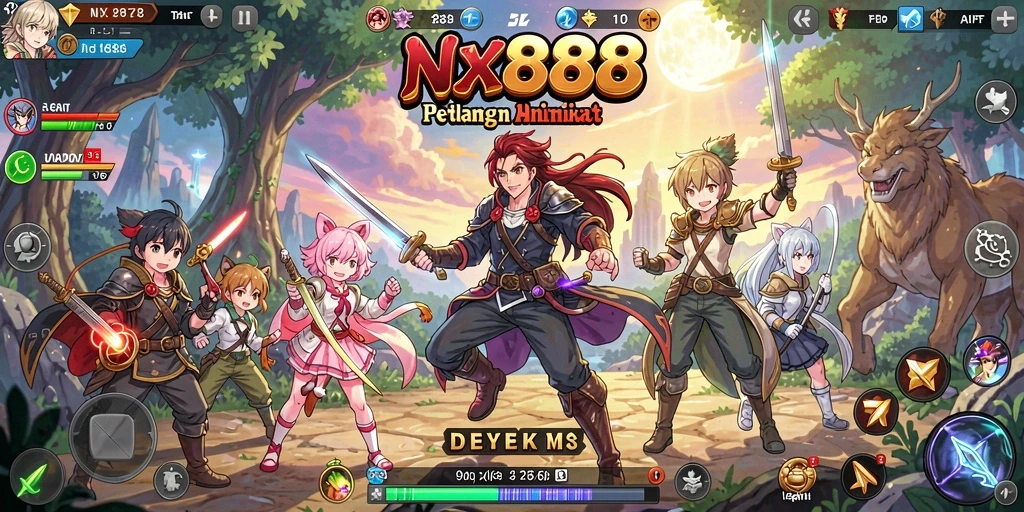 Screenshot NX888 menunjukkan aksi seru dalam dunia Anime.