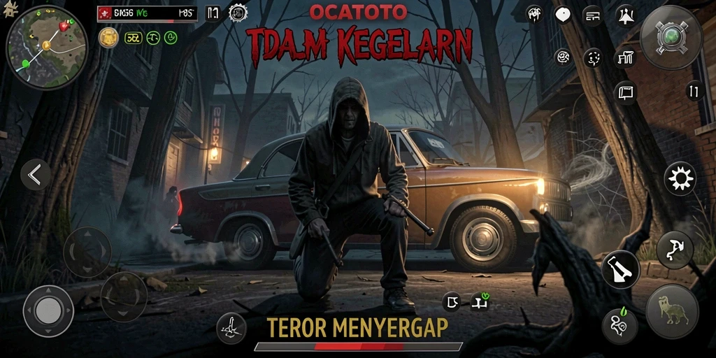 Screenshot gameplay OCATOTO menampilkan teror yang menyelimuti setiap detik.