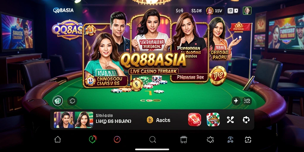 Tampilan gameplay Live Casino yang mendebarkan di QQ88ASIA.