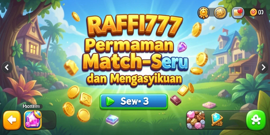 Gameplay RAFFI777 yang seru dengan tantangan Match-3.