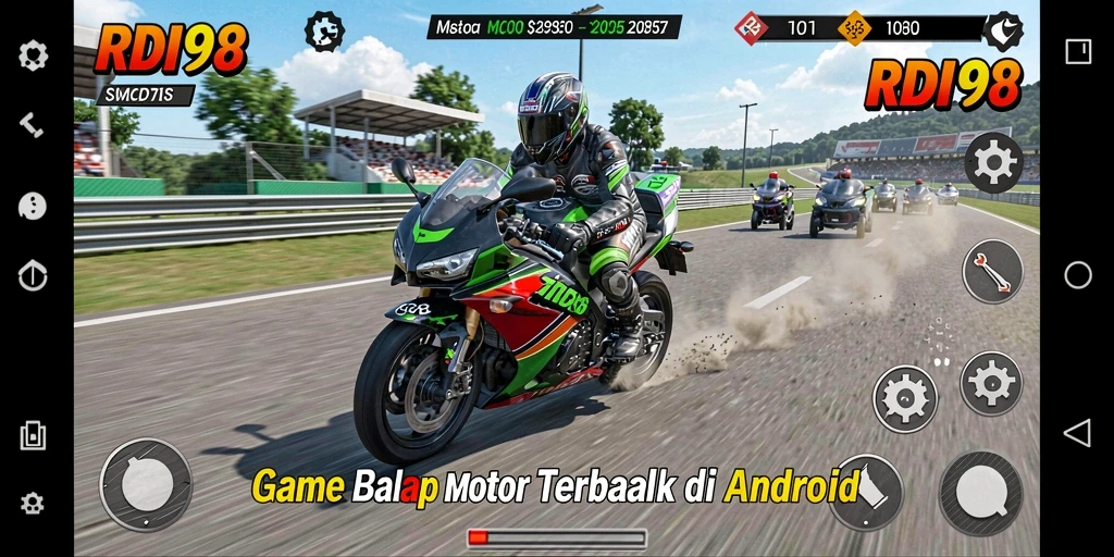 Tampilan gameplay RDI88 dengan aksi balapan motor yang menegangkan.