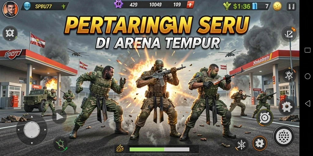 Tampilan game SPBU77 dengan aksi pertarungan yang mendebarkan.