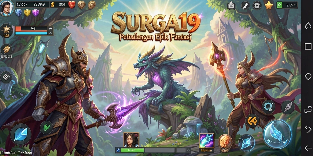 Gameplay SURGA19 dengan petualangan RPG yang mengasyikkan.