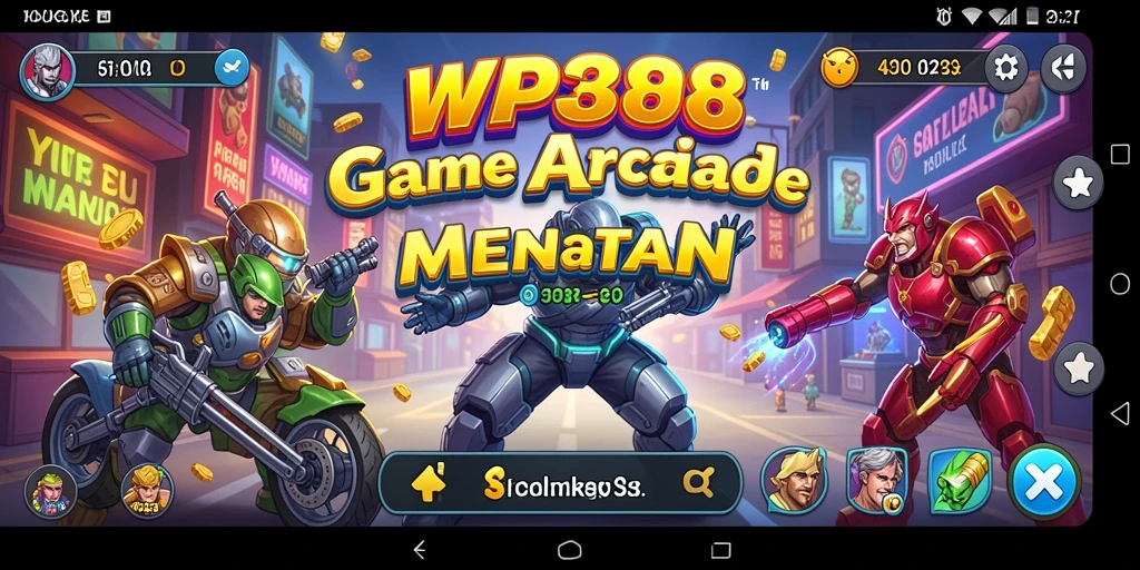 Screenshot gameplay WP888 menampilkan aksi seru dalam game Arcade.