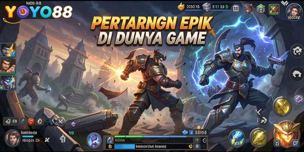 Tampilan gameplay pertarungan epik YOYO88.